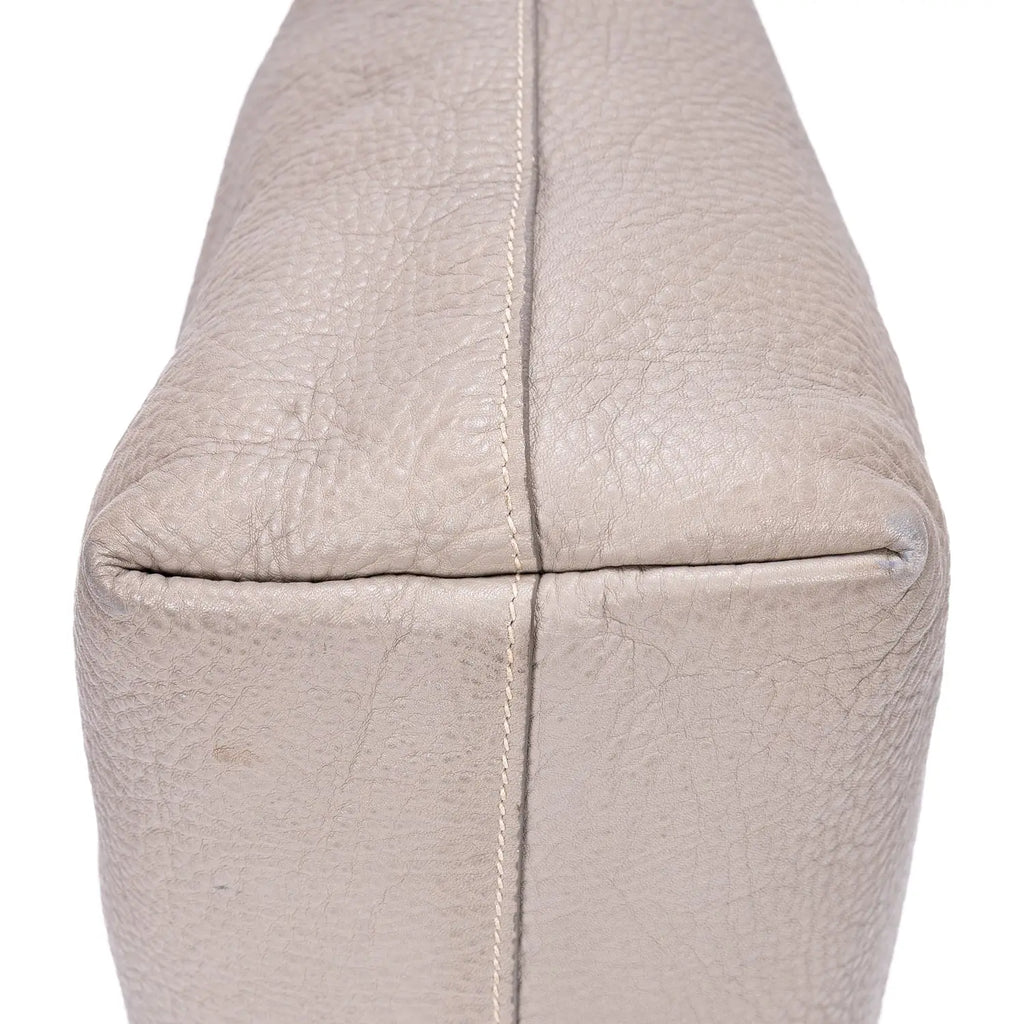 Sac bandoulière cabas en cuir Vitello Daino gris