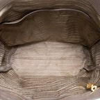 Sac bandoulière cabas en cuir Vitello Daino gris