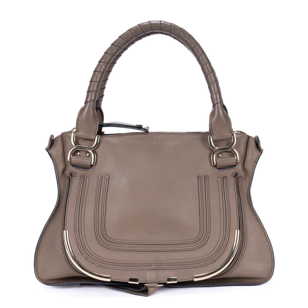 Shoulder Bag Marcie Medium Brown Calfskin Leather