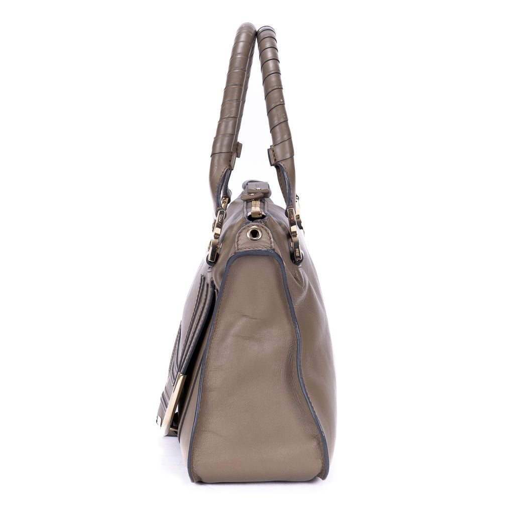 Shoulder Bag Marcie Medium Brown Calfskin Leather