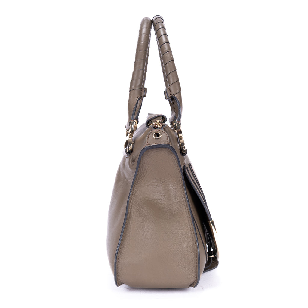 Shoulder Bag Marcie Medium Brown Calfskin Leather