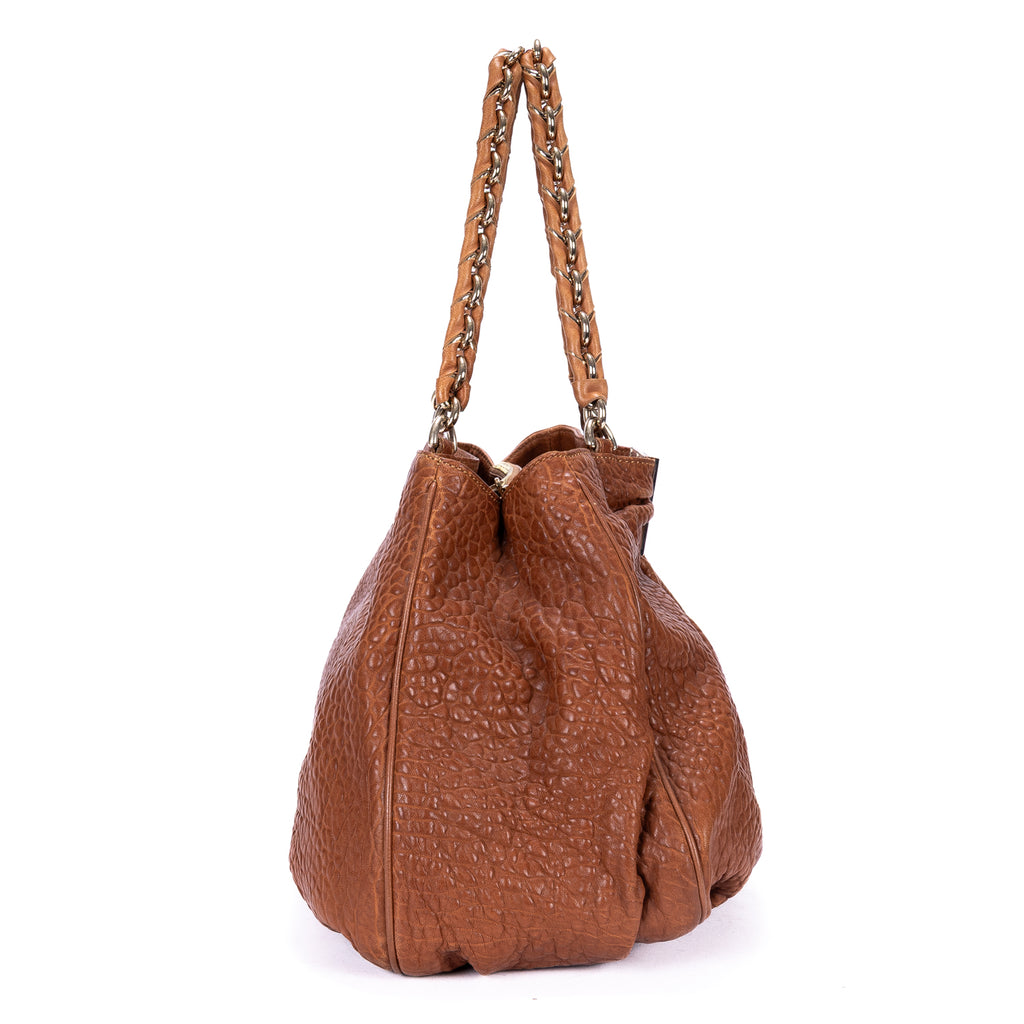 Shoulder Bag Mia Hobo Bag Tan Textured Leather