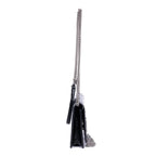 Bolso de hombro Kate con borla de piel negra grabada efecto cocodrilo