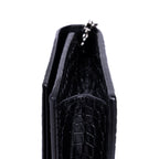Shoulder Bag Kate Tassel Black Croc Embossed Leather