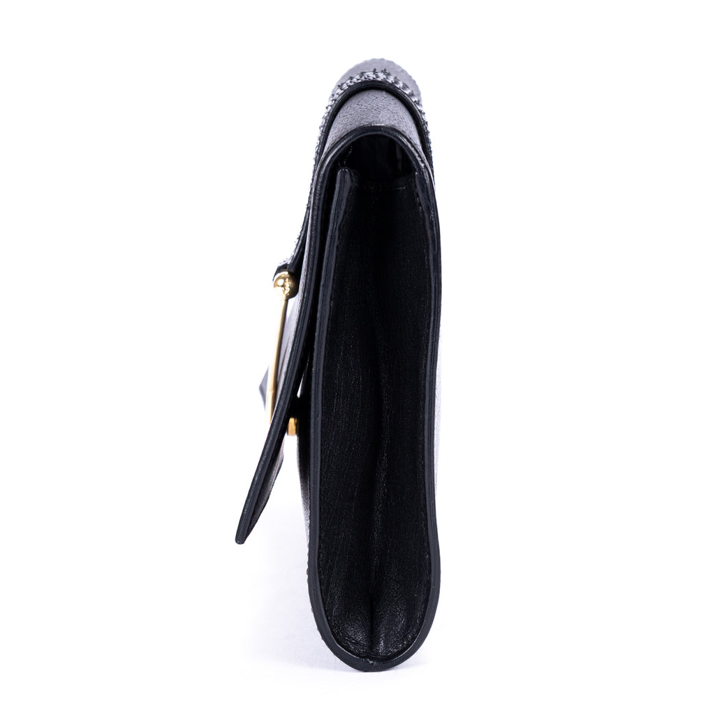 Clutch Y Ligne Clutch Piel Lisa Negra/Piel de Pitón