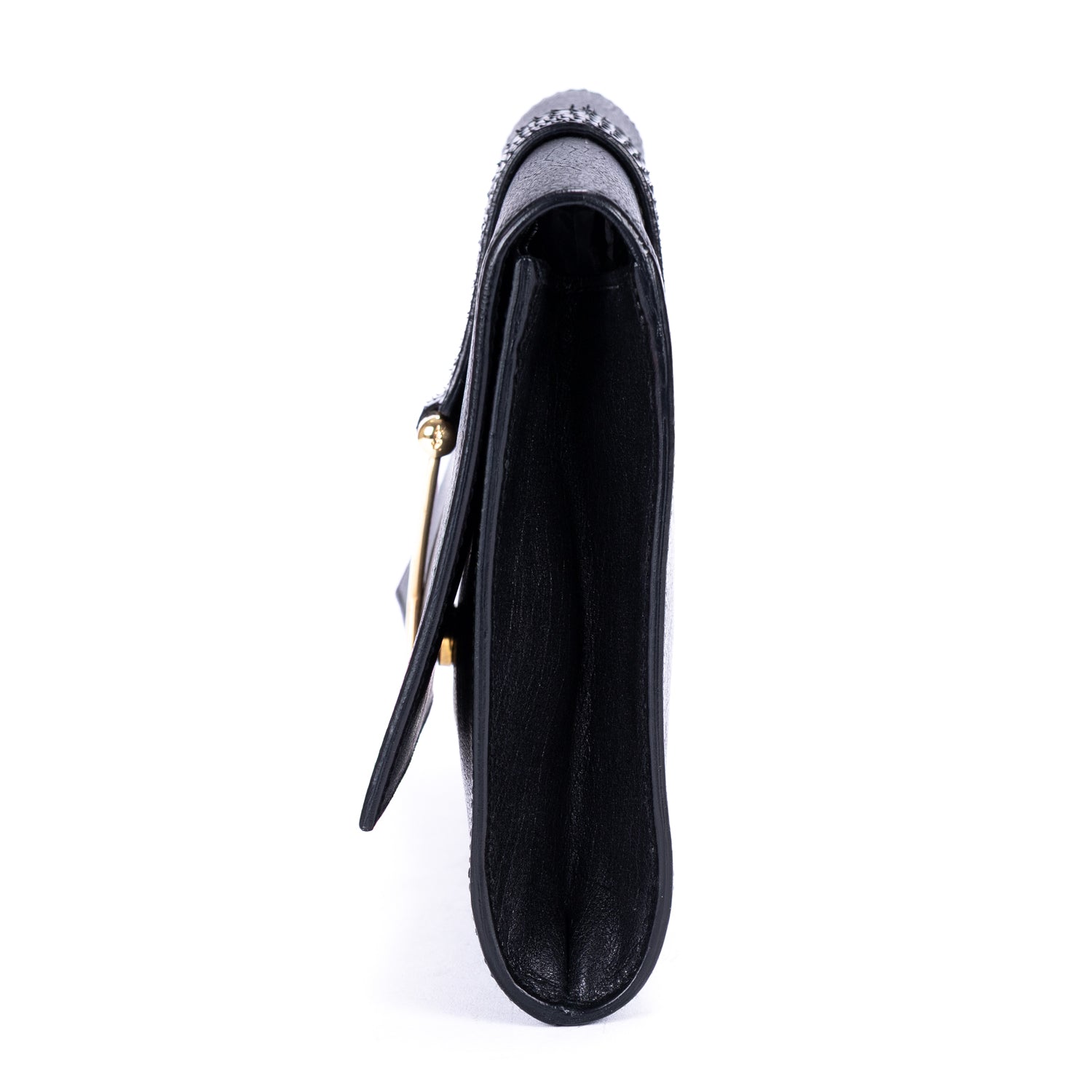 Clutch Y Ligne Clutch Black Smooth Calfskin Leather/Python Leather