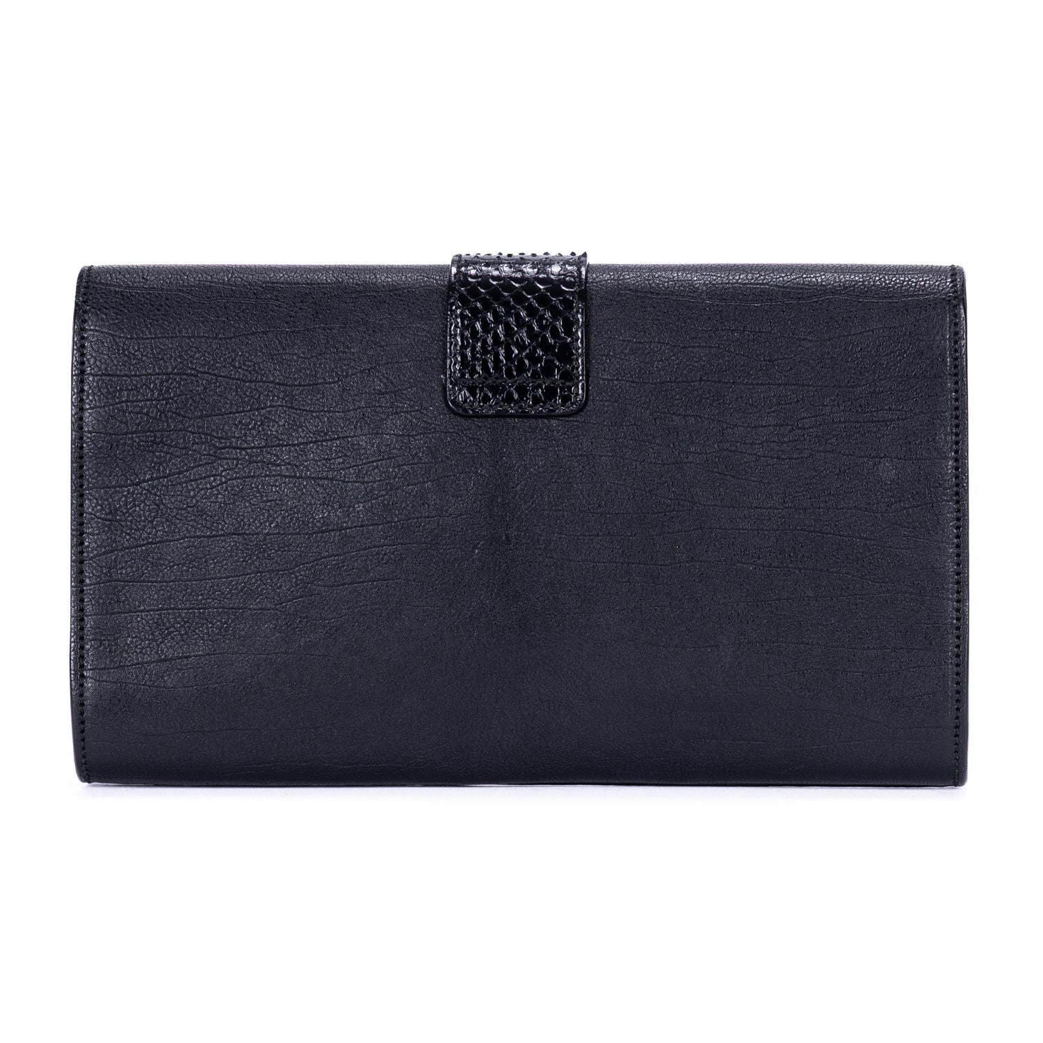Clutch Y Ligne Clutch Black Smooth Calfskin Leather/Python Leather