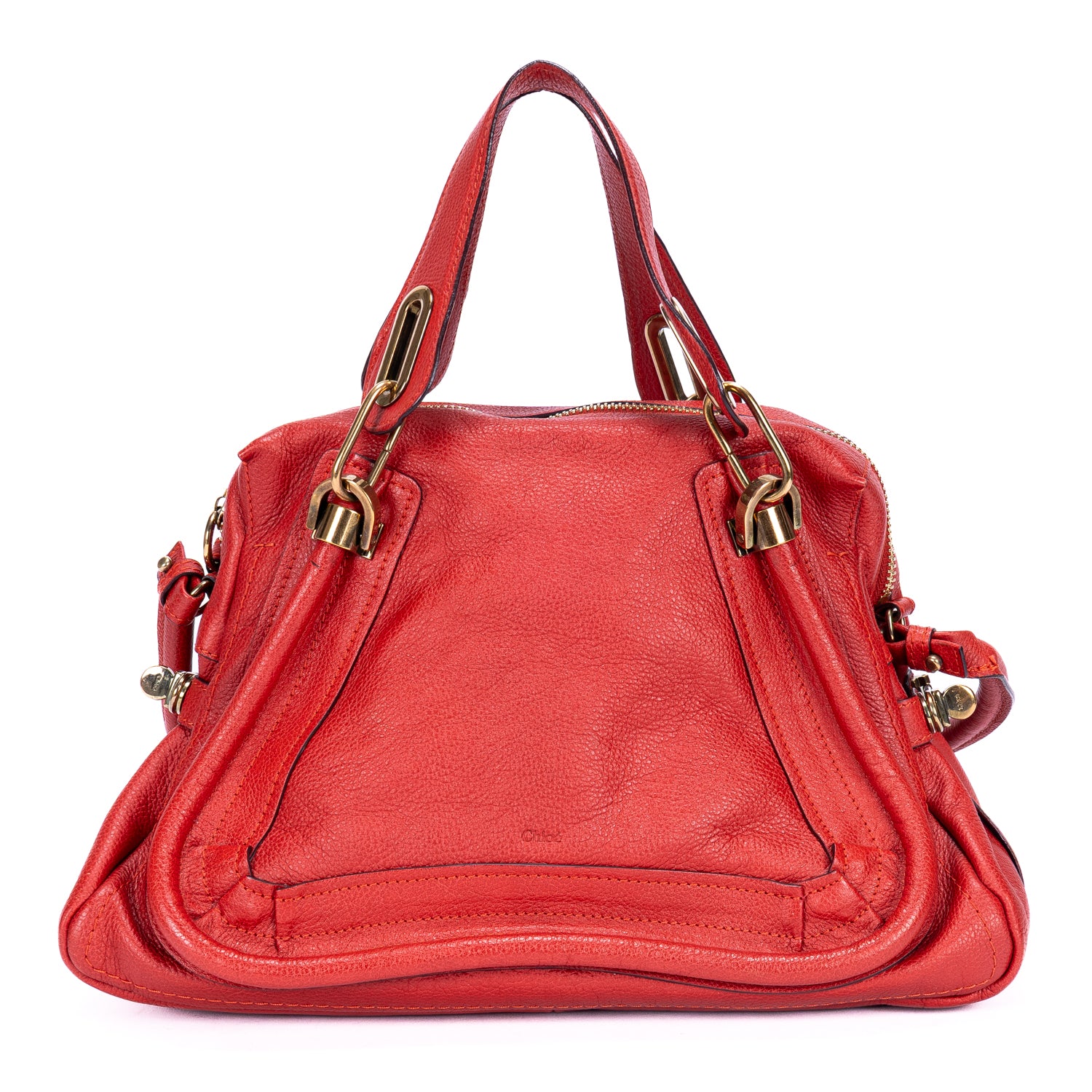 Handbag Medium Paraty Medium Red Grained Calfskin Leather