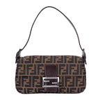 Shoulder Bag Small Fold Over Baguette Small Black Zucca Canvas