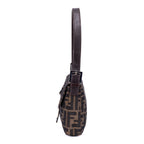 Shoulder Bag Small Fold Over Baguette Small Black Zucca Canvas