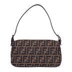 Shoulder Bag Small Fold Over Baguette Small Black Zucca Canvas