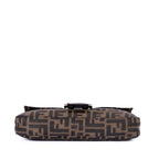 Shoulder Bag Small Fold Over Baguette Small Black Zucca Canvas