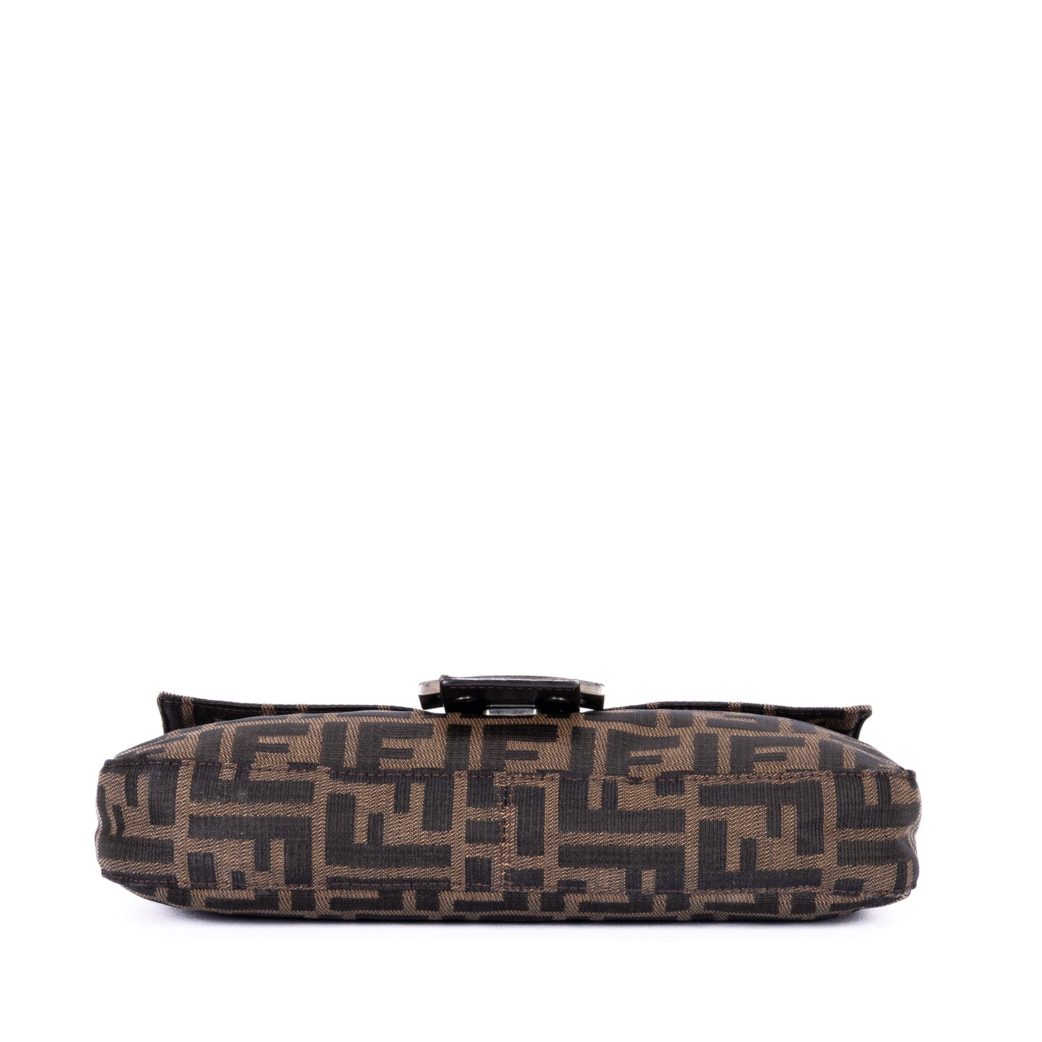 Shoulder Bag Small Fold Over Baguette Small Black Zucca Canvas