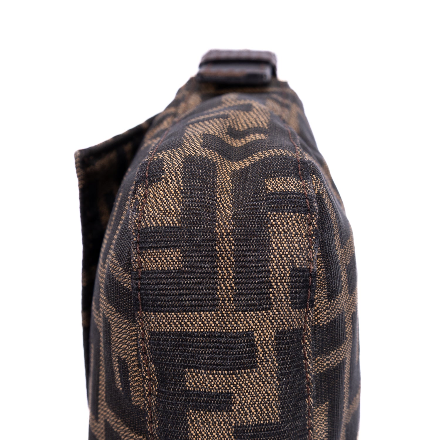 Shoulder Bag Small Fold Over Baguette Small Black Zucca Canvas