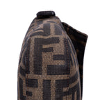 Shoulder Bag Small Fold Over Baguette Small Black Zucca Canvas