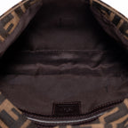 Shoulder Bag Small Fold Over Baguette Small Black Zucca Canvas