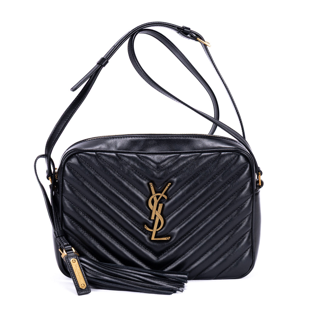 Shoulder Bag Lou Camera Bag Black Quilted Chevron Leather
