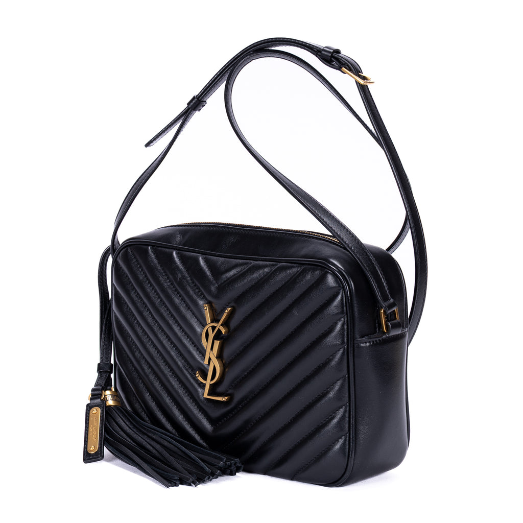 Shoulder Bag Lou Camera Bag Black Quilted Chevron Leather