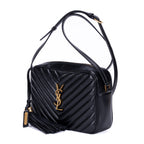 Shoulder Bag Lou Camera Bag Black Quilted Chevron Leather