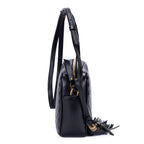 Bolso de hombro Lou Camera Bag de cuero chevron acolchado negro