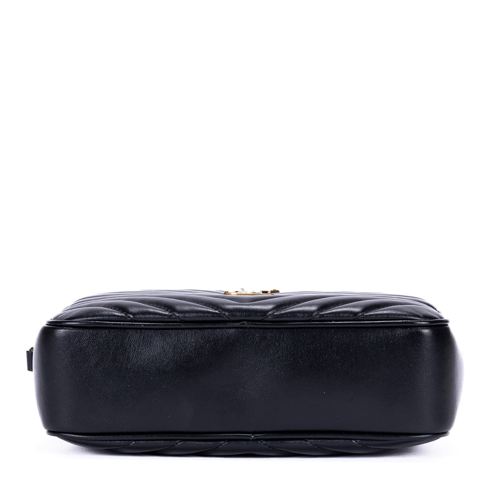 Shoulder Bag Lou Camera Bag Black Quilted Chevron Leather