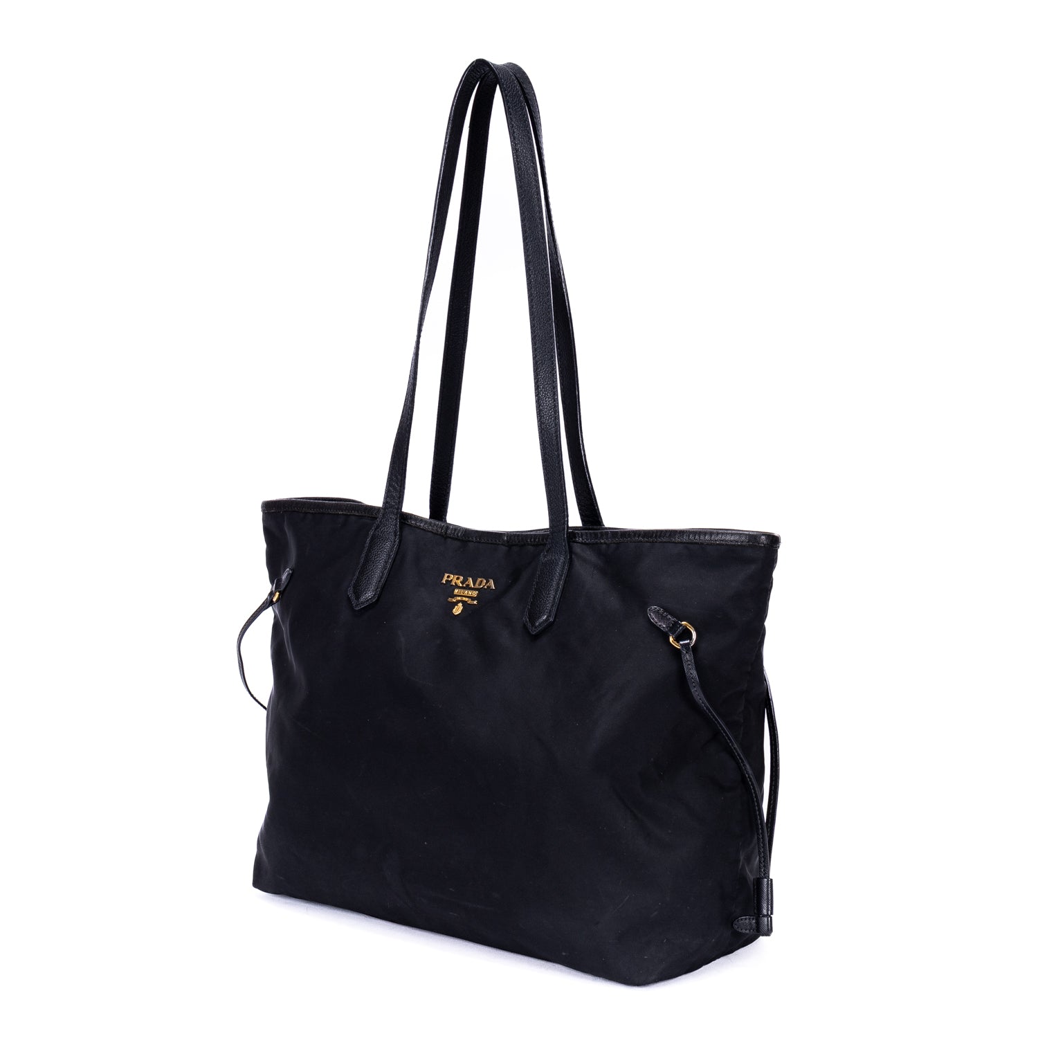 Shoulder Bag Shopping Tote Black Nylon Canvas