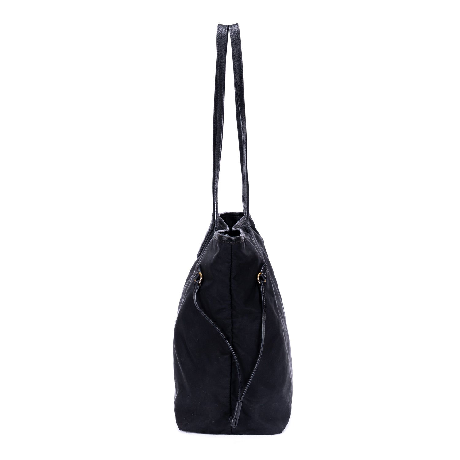 Shoulder Bag Shopping Tote Black Nylon Canvas