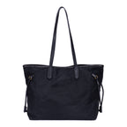 Bolso de Hombro de Compras, Lona de Nailon Negra