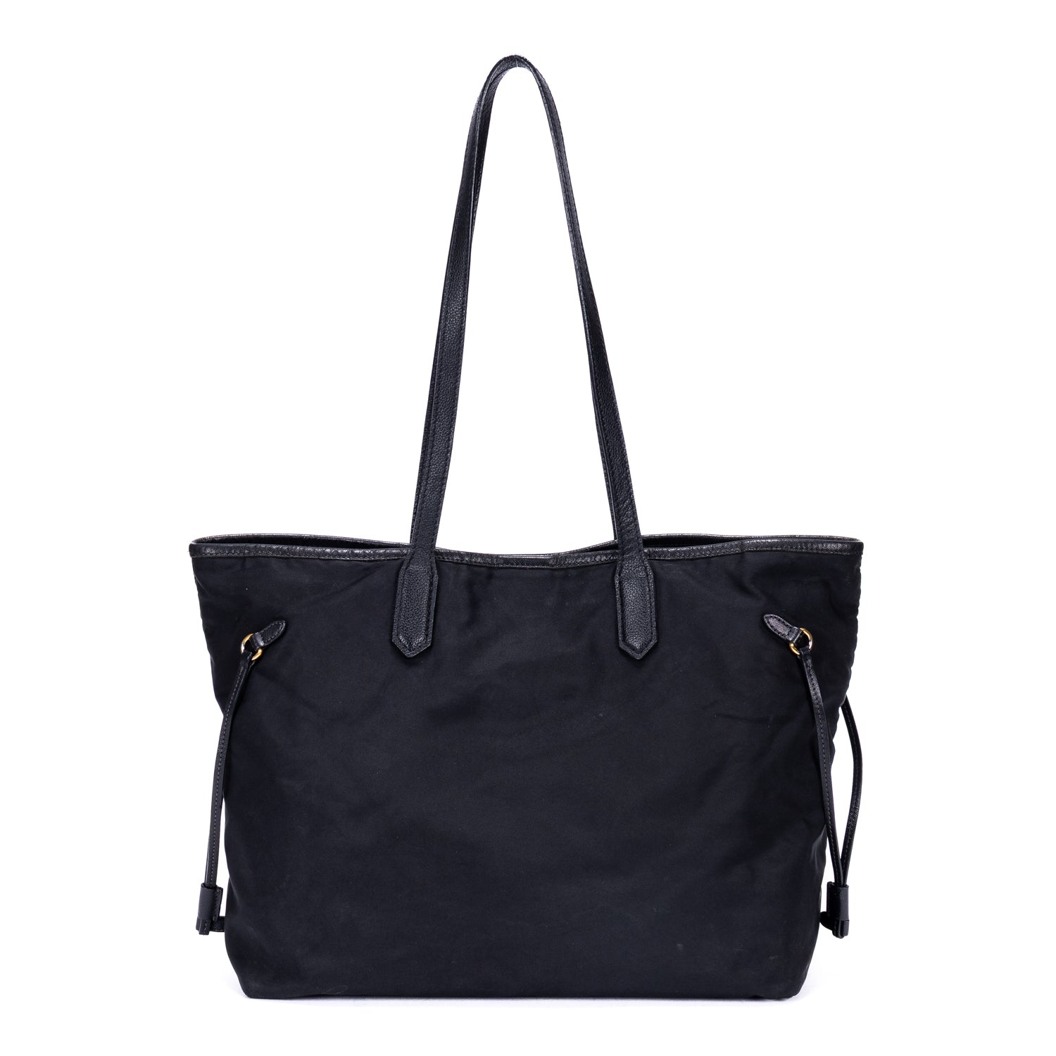Shoulder Bag Shopping Tote Black Nylon Canvas