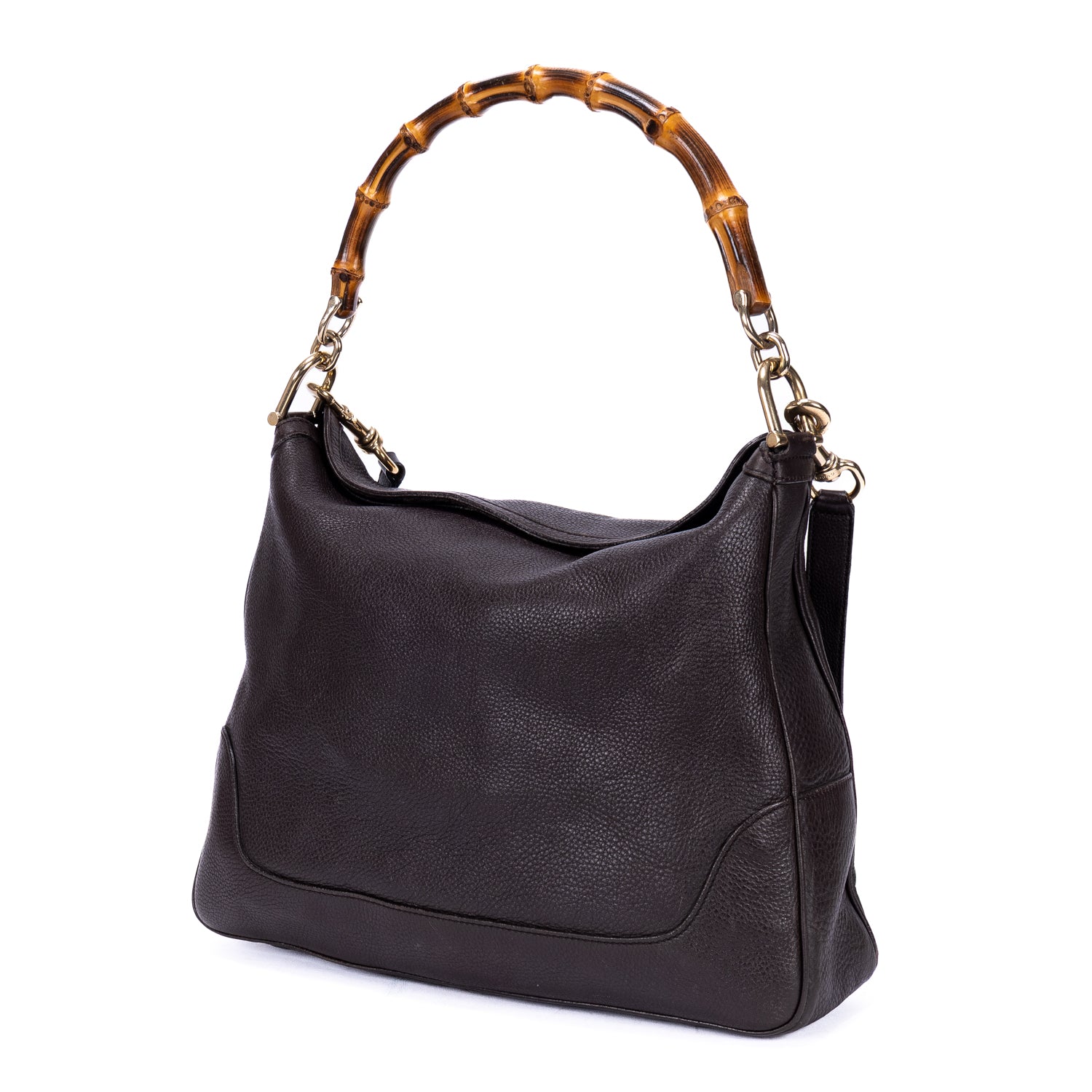 Handbag Bamboo Diana Hobo Black Calfskin Leather