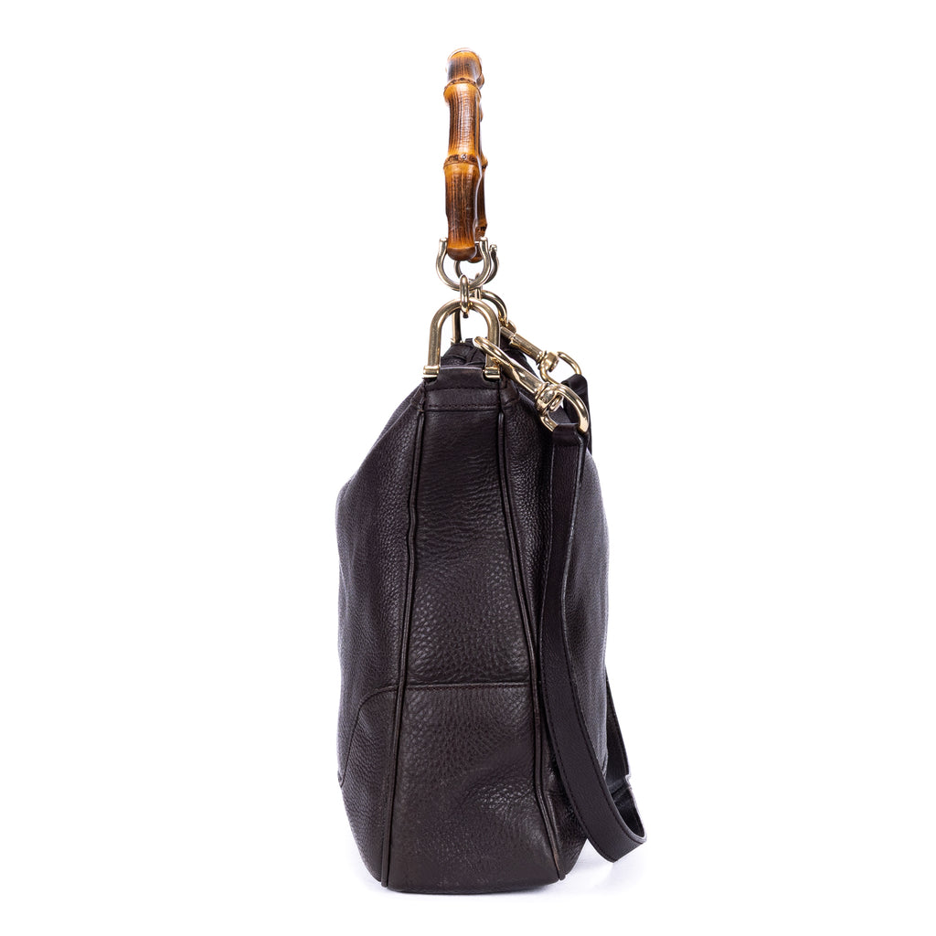Bolso de mano Bamboo Diana Hobo de piel de becerro negra