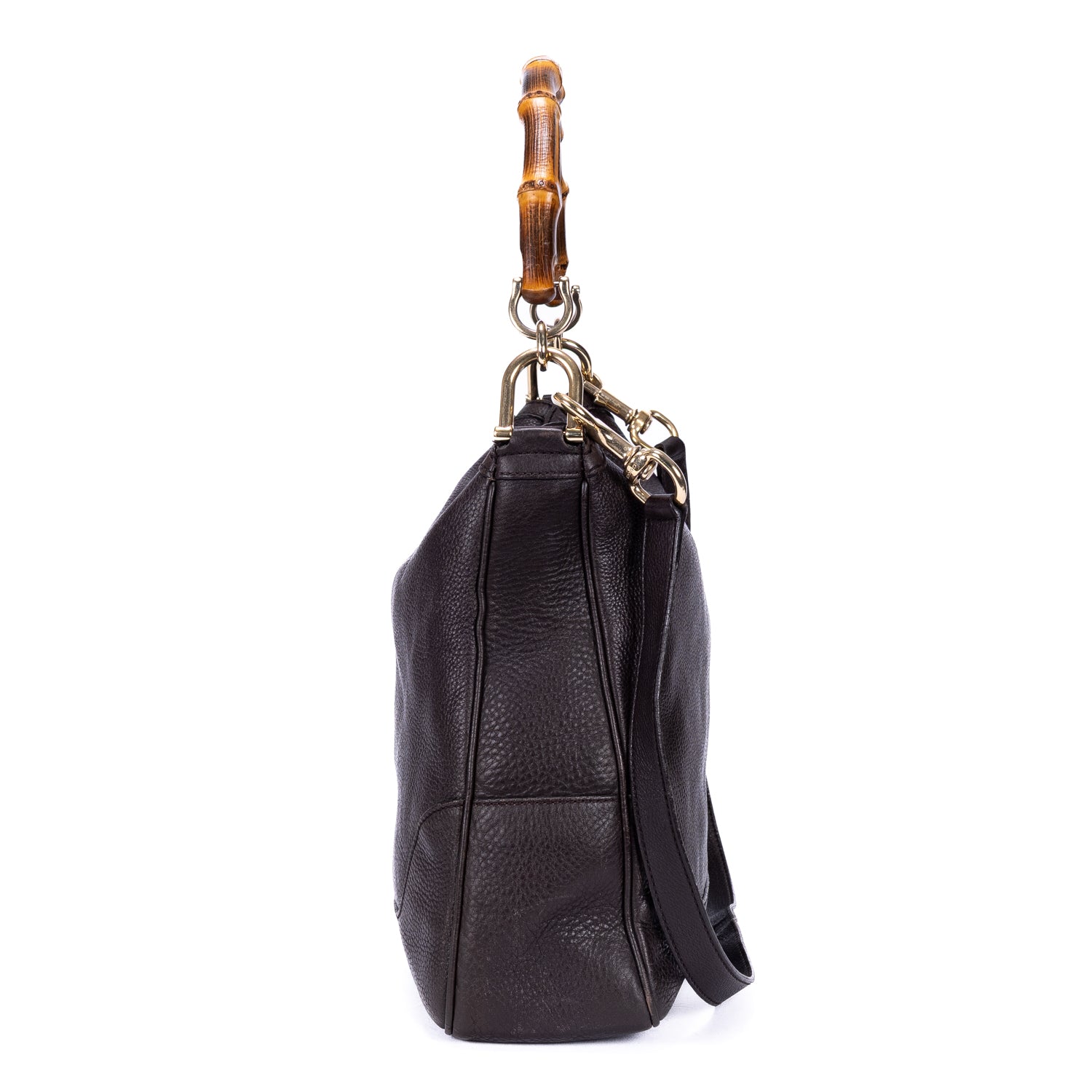 Handbag Bamboo Diana Hobo Black Calfskin Leather