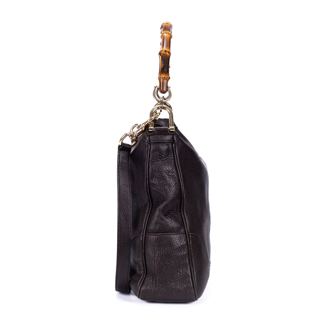 Bolso de mano Bamboo Diana Hobo de piel de becerro negra