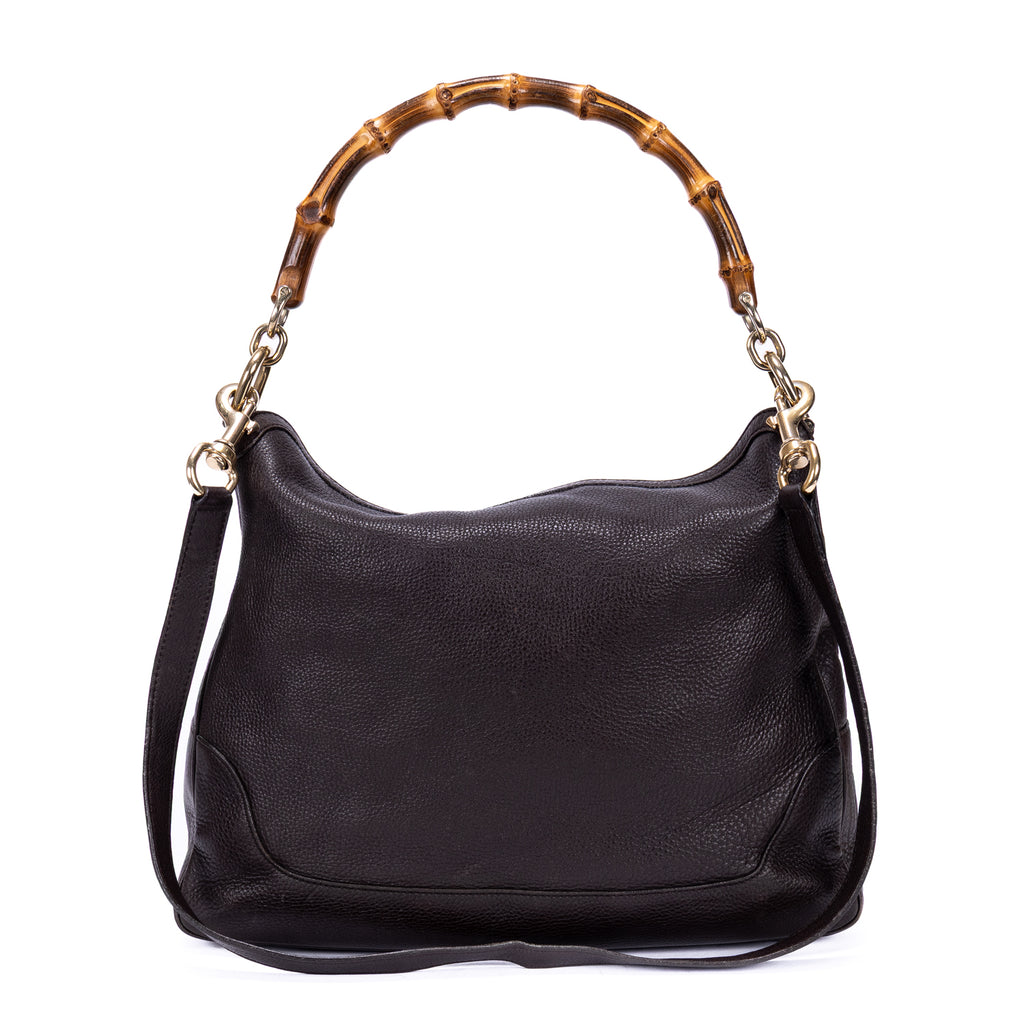 Bolso de mano Bamboo Diana Hobo de piel de becerro negra