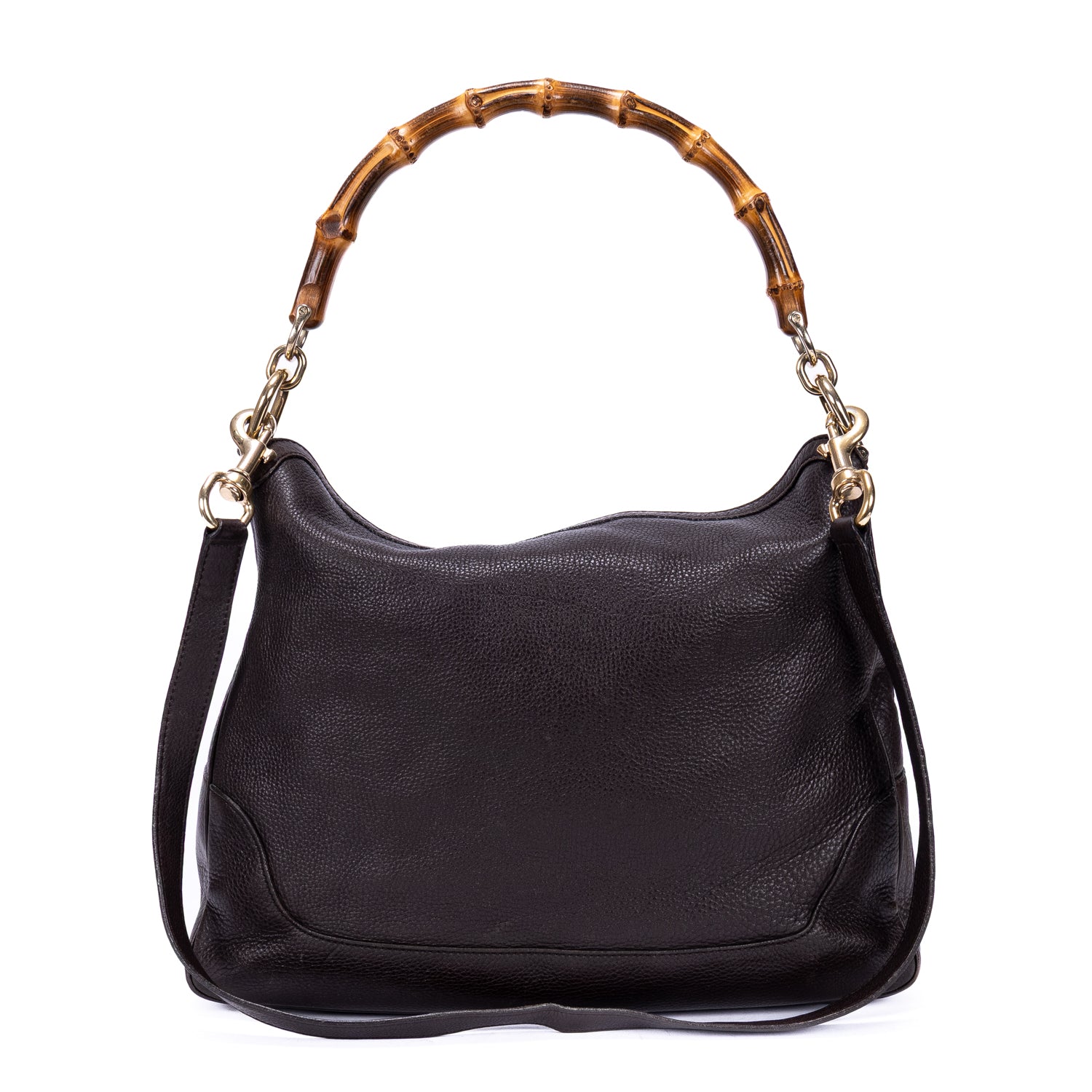 Handbag Bamboo Diana Hobo Black Calfskin Leather