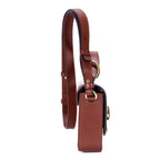 Bolso de Hombro Mini C Bandolera Mini de Piel de Becerro Lisa Marrón