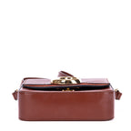 Bolso de Hombro Mini C Bandolera Mini de Piel de Becerro Lisa Marrón