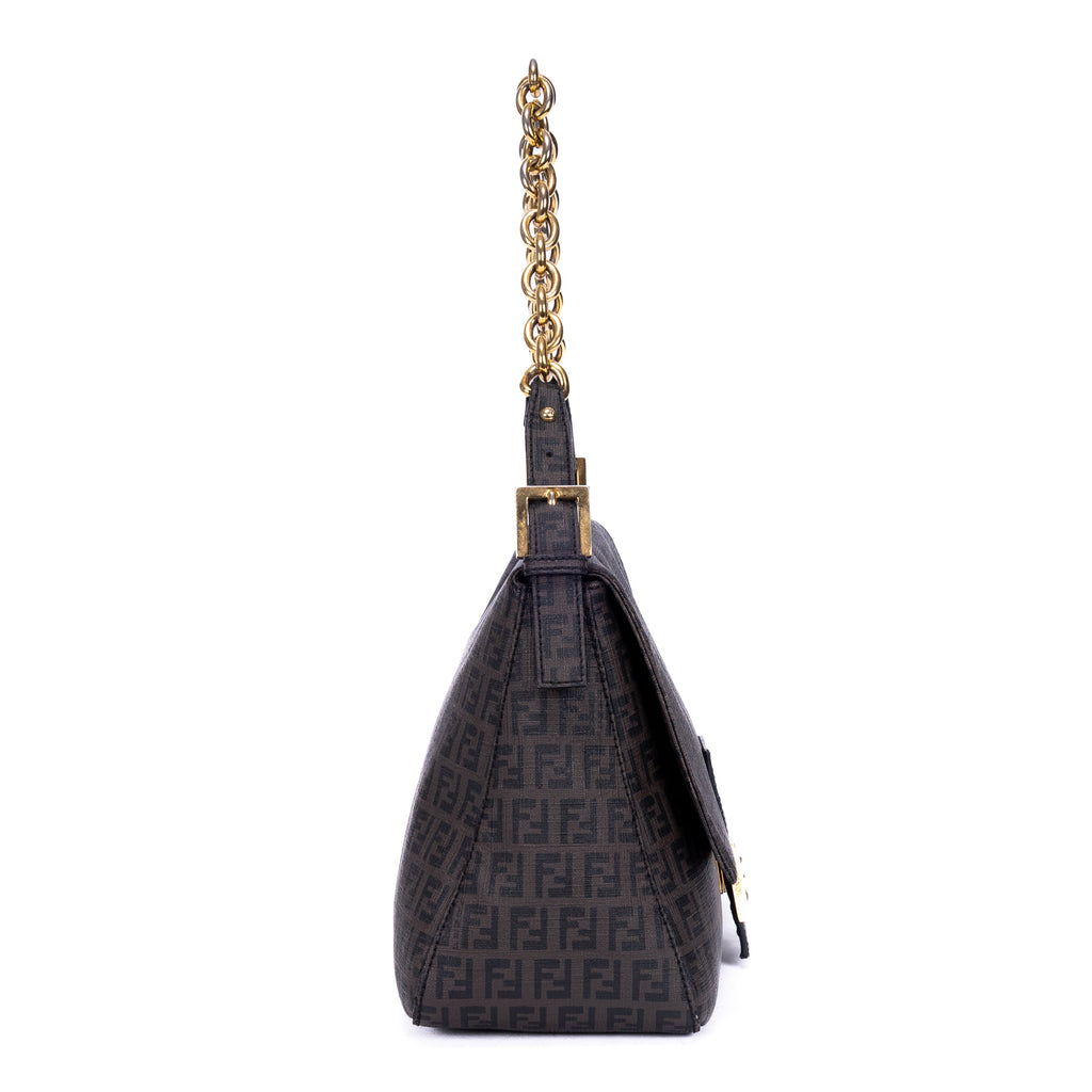 Bolso de mano Mamma Baguette lona recubierta Zucca negra