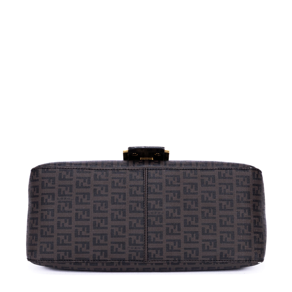 Bolso de mano Mamma Baguette lona recubierta Zucca negra