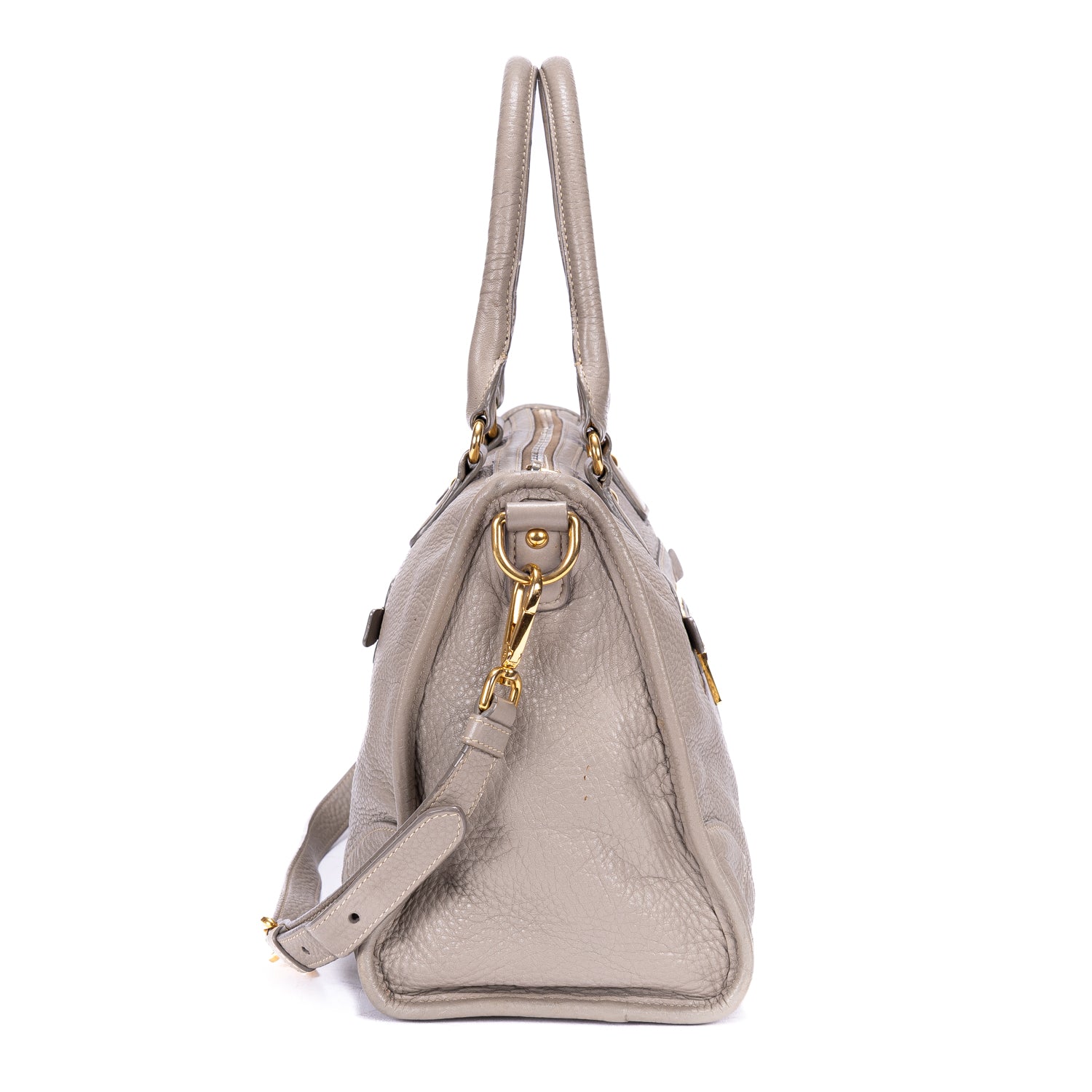Handbag Motor Tote Grey Vitello Phenix