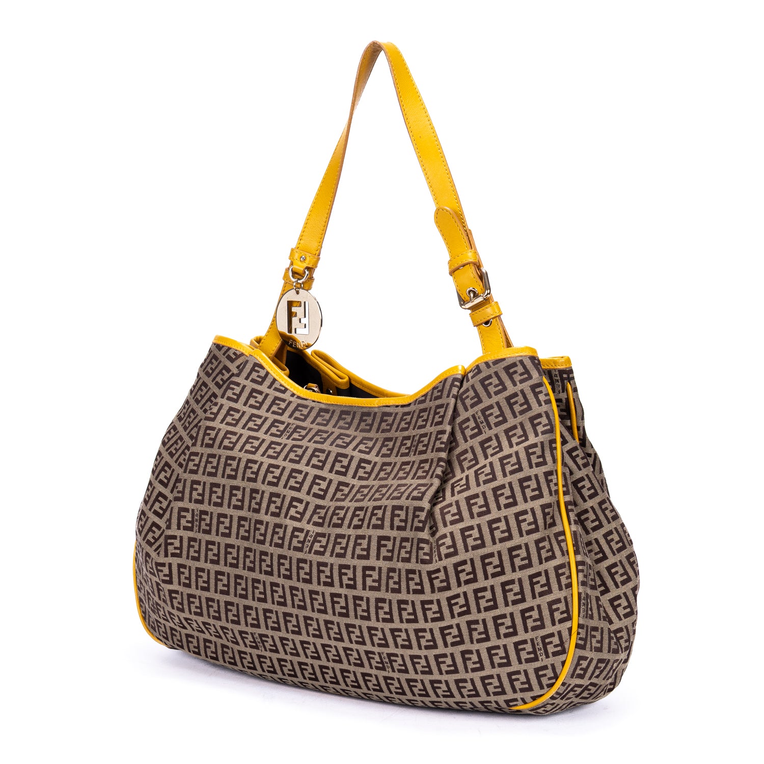 Shoulder Bag Zucchino Hobo Beige Zucca Canvas