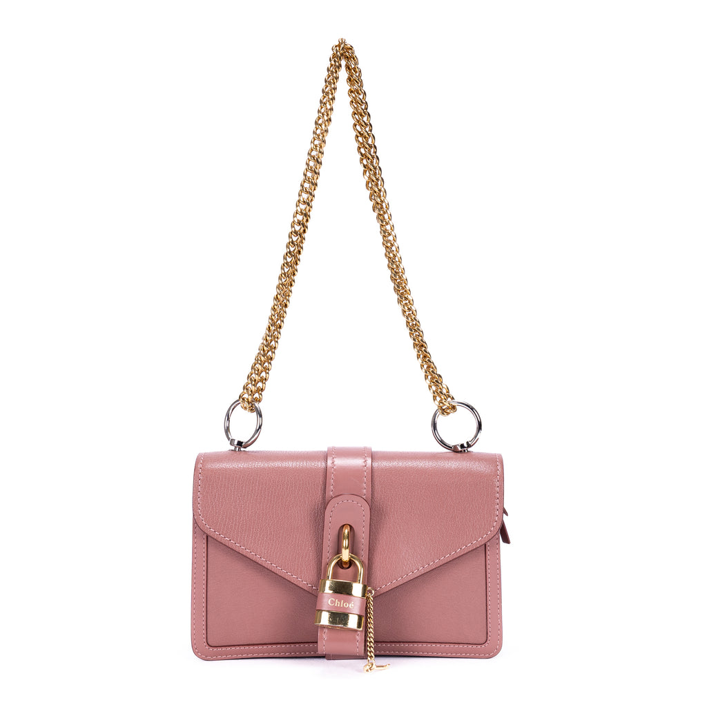 Bolso de hombro Aby Chain Bag Piel de becerro rosa