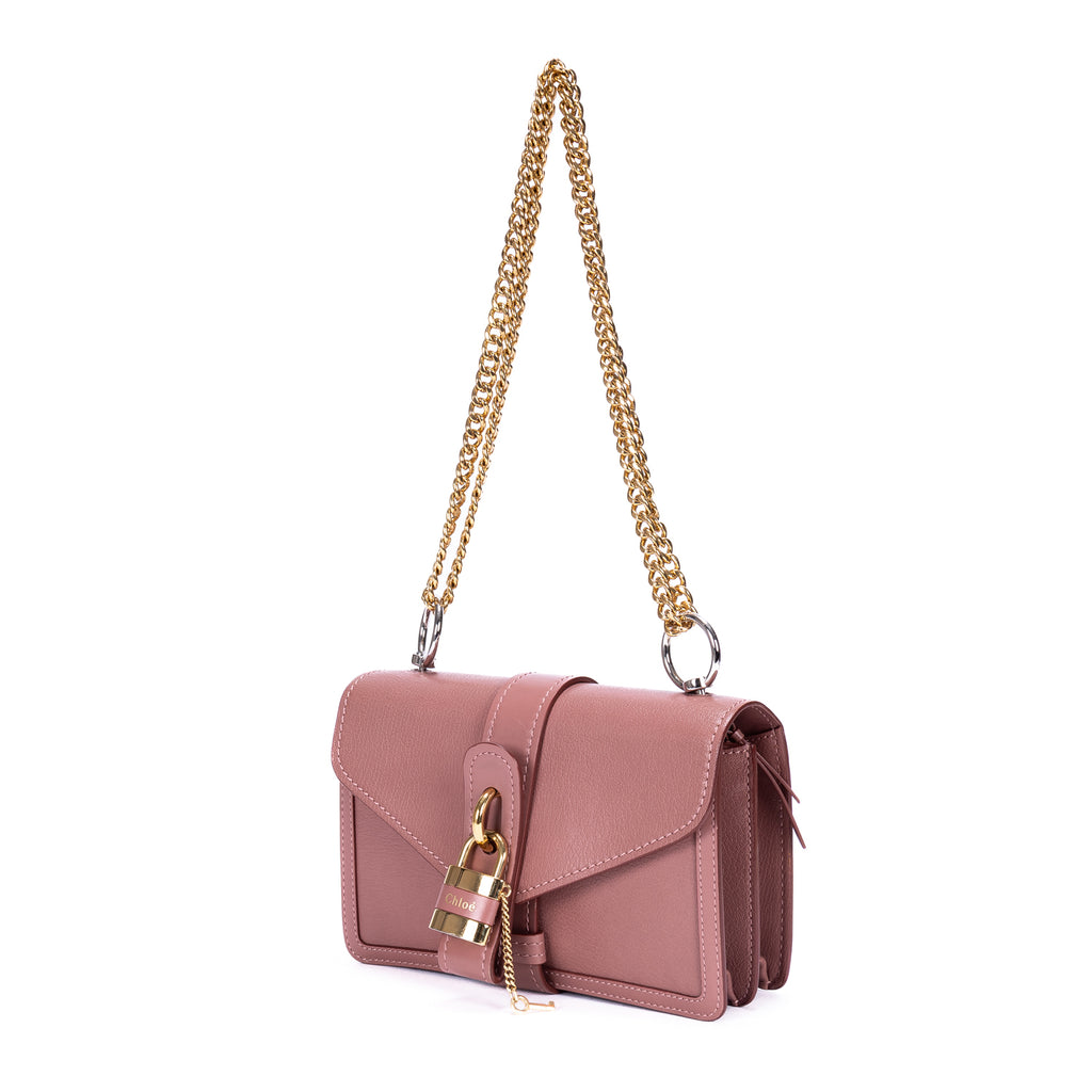 Bolso de hombro Aby Chain Bag Piel de becerro rosa