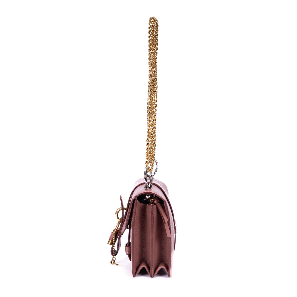 Bolso de hombro Aby Chain Bag Piel de becerro rosa