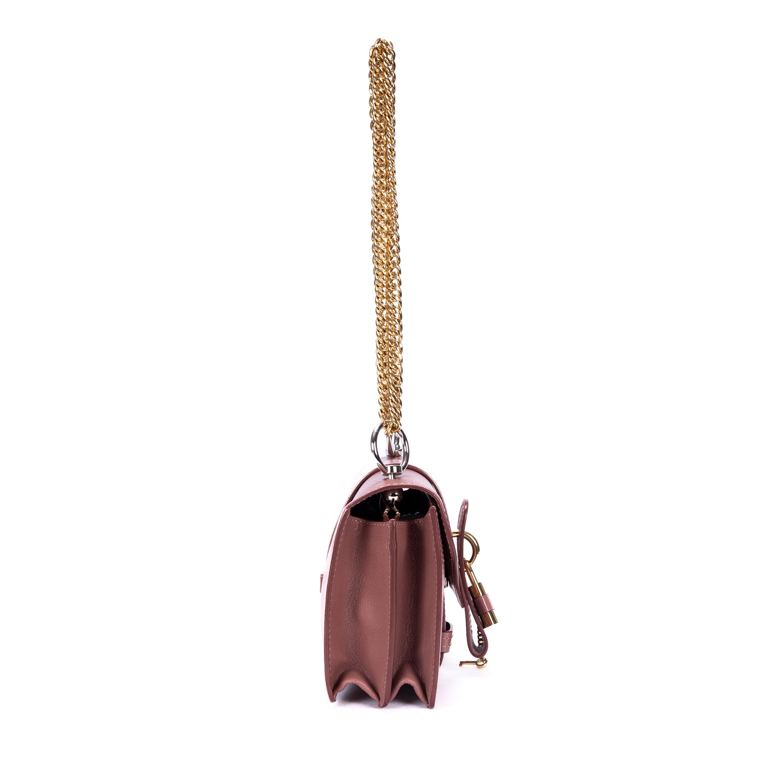 Bolso de hombro Aby Chain Bag Piel de becerro rosa