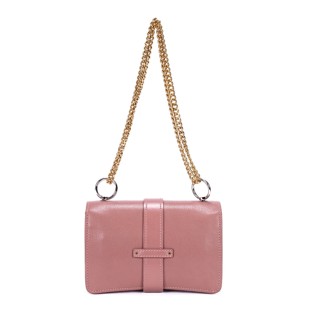 Bolso de hombro Aby Chain Bag Piel de becerro rosa