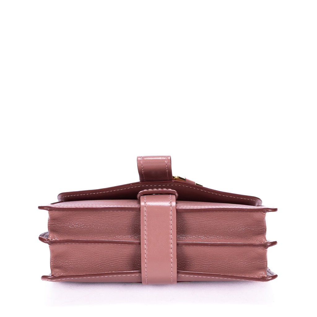 Bolso de hombro Aby Chain Bag Piel de becerro rosa