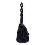 Sac bandoulière Tessuto Gaufre Chain Bag toile de nylon noire