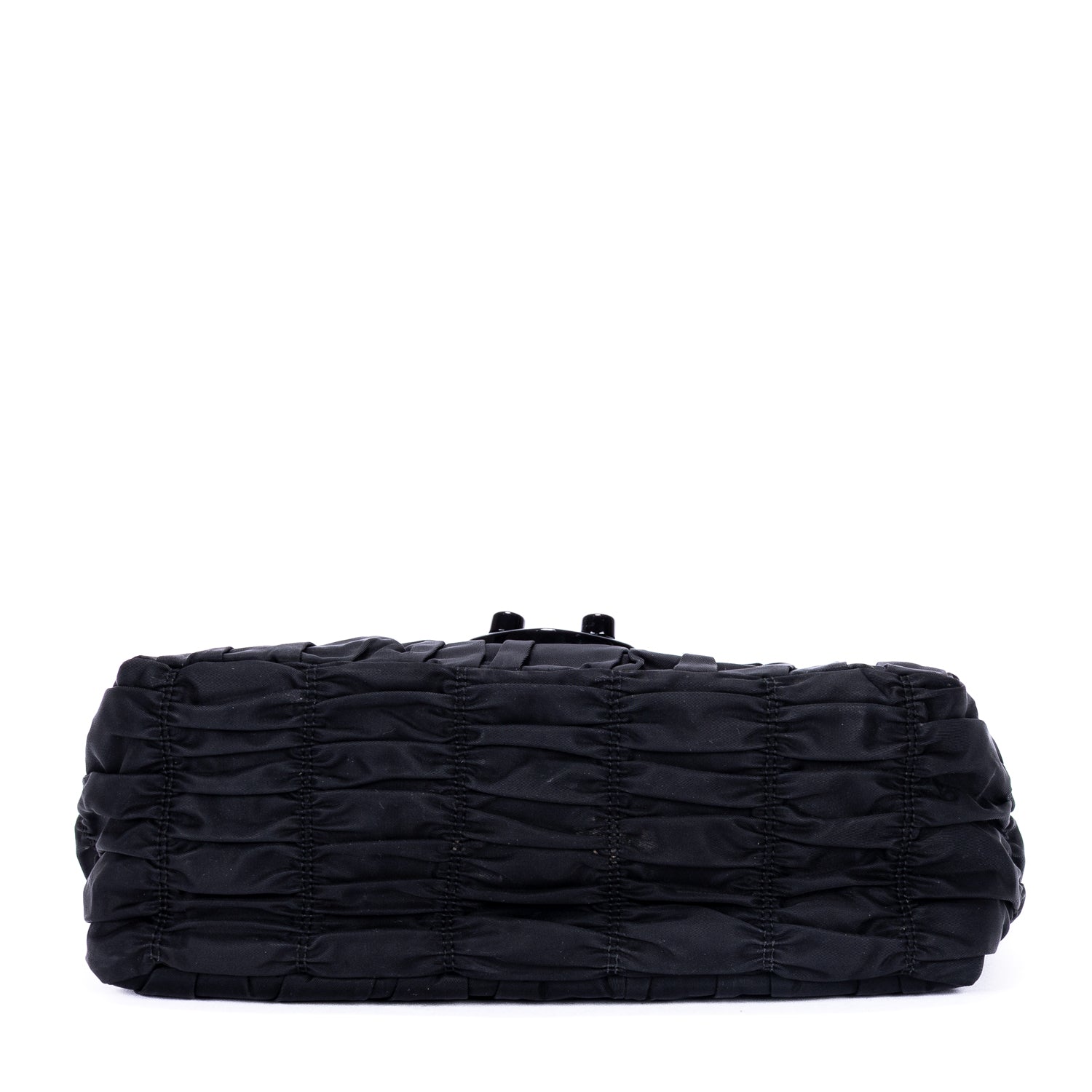 Sac bandoulière Tessuto Gaufre Chain Bag toile de nylon noire