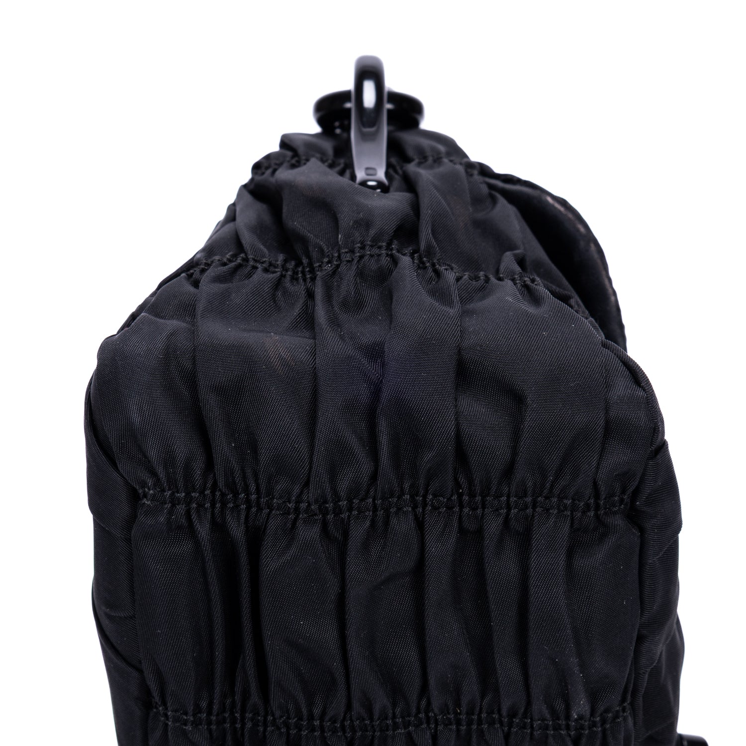 Sac bandoulière Tessuto Gaufre Chain Bag toile de nylon noire